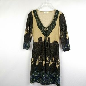 Festival Bohemian Bird V-neck Sweater Dress